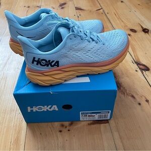 NEW HOKA Women Clifton 8 Summer Song Ice Flow Sneaker Size 7.5B